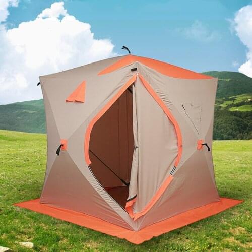 Ice fishing tent single-layer waterproof outdoor warm, cold, snow and wind 3-4 people quickly open fishing tent