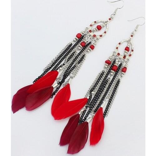 Boho Earring Dangle Tassel Retro Vintage Trendy Cute Beaded Beads Long Chain Oorbellen Hangers Simple Orecchini Lunghi Oorbellen