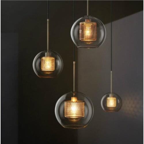 Loft Modern Pendant Light Glass Ball Hanging Lamp Kitchen Light Fixture Dining Hanglamp Living Room Luminaire