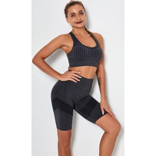 2 Piece Sport Suit Yoga Set Sport Outfit For Woman Shorts Sets Workout Set Gym Clothing Sports Bra And Shorts Womens Tracksuit