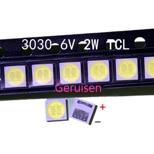 LED Backlight TCL 2W 3030 6V Cool white 80-90LM TV Application new PCT EMC led 1000PCS