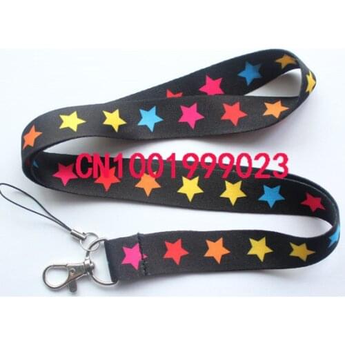 Lots 100pcs cartoon Pentagram Neck Strap Lanyard Keychain Phone Camera ID Card Key Badge Holder 2 design choices #728