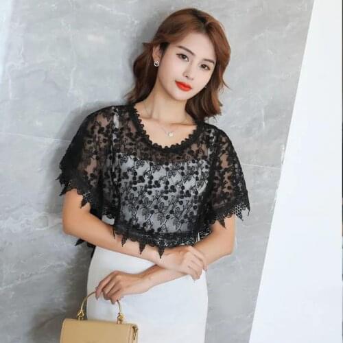Cape Mariage White Black Bridal Lace Shawl Mesh Appliques Shrugs For Women Bolero Wedding Jacket Wrap Top Wedding Accessories