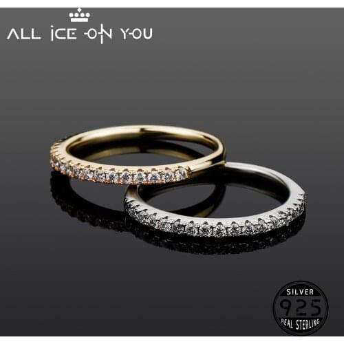 Real Gold Plated Luxury 925 Sterling Silver D Color Round Moissanite VVS1 Jewelry Wedding Diamond Stud Iced Out Ring Women Gift