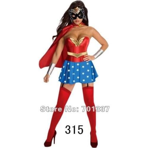 Ladies Sexy Super Woman Man Dress Costume Uniform Fancy Dress SM315