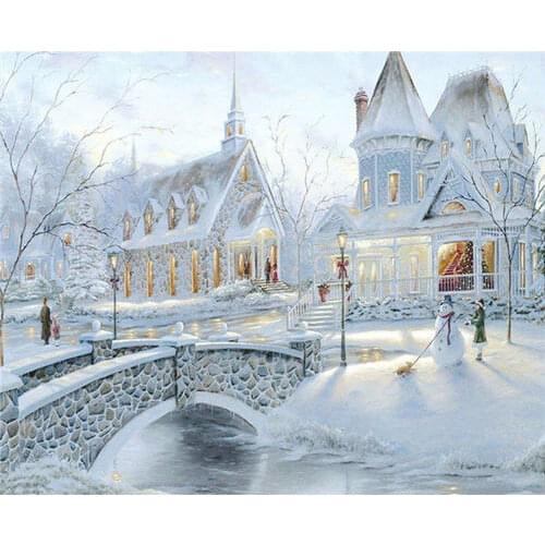 14/16/18/27/28 Top Quality Beautiful Counted Cross Stitch Kit Abstraction A14537 scenic castle