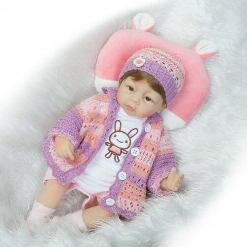 16"40cm Handmade bebe Soft Silicone Reborn baby doll Toys simulation doll cute Toddler cloth body doll vivid gifts collection