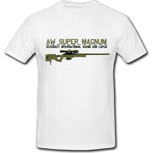 2019 New Brand Cheap Sale 100 % Cotton AWSM 388 Lapua Sniper Rifle AW Super Accuracy International Graphic Shirts