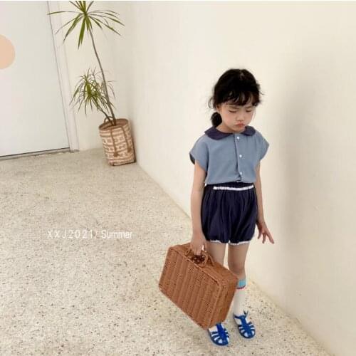 2021 new style girls printed shirt fashion summer cotton girls blouse 1-7 years YE224