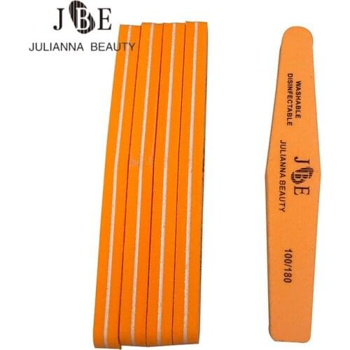 25Pcs/lot Orange Double Side Sanding Polishing Nail files 100/180 New Fashion Lowest Price Diagnostic Tool Sponge Manicure