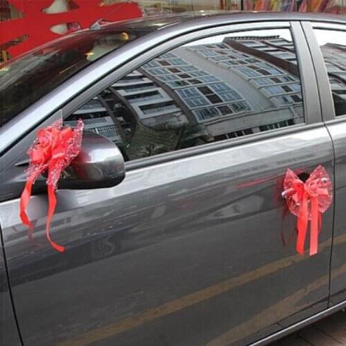 3 Colors Elegant Fashion Wedding Car Decoration Wedding Flower Car Door Handles And Rearview Mirror Decoration