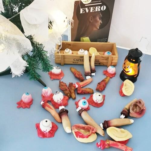 5Pcs Fake Organ Halloween Decoration For Home Decor Drop Blood Finger Eye Ear DIY Masquerade Party Decoration Prop Kid Adult Toy