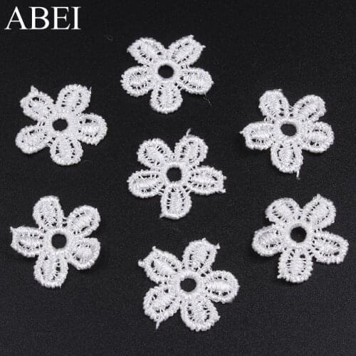 50pcs/lot 23mm mini Patches Embroidery Flower Appliques Garment Accessories DIY Handmade Material