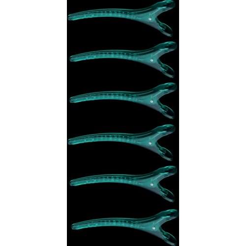 6Pcs Blue Plastic Salon Hair Clips Hairdressing Section Clamps Hairpins Grips Styling Accessories 12cm