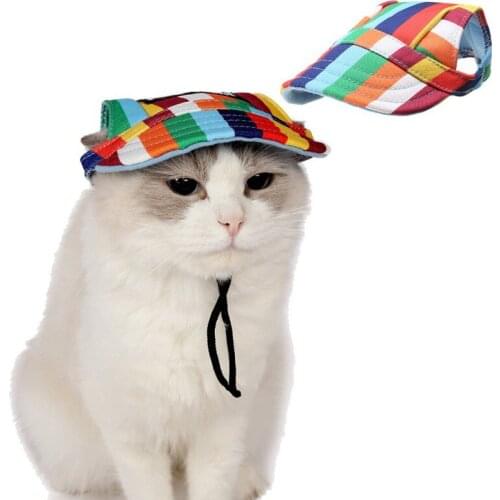 8 Styles Summer Pet Dog Hat Outdoor Dog Sports Baseball Cap Canvas Sun Protection Cap Accessories for Small Dogs Beach Visor