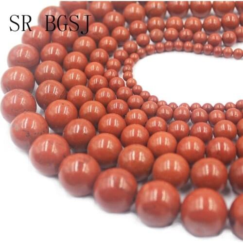 Free Shipping SR 4 6 8 10 12 14mm Red Jasper Gemstone Genuine Natural Round Beads Stone Design DIY Beads Strand 15"
