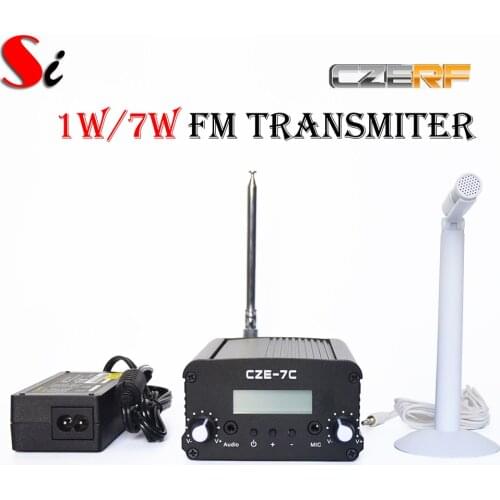 CZE-7C 7W stereo PLL FM transmitter broadcast radio station kit + MIC