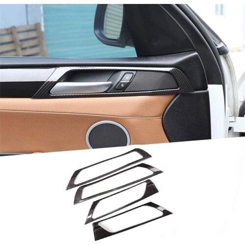 For BMW X3 F25 X4 F26 2014-2017, ABS Car Interior Door Handle Frame Cover Trim, Carbon Style