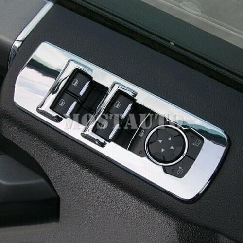 For Ford F150 F-150 2015-2019 ABS Chrome Car Interior Window Button Frame Cover 4pcs Car Accessories Interior Car Decor Car Trim