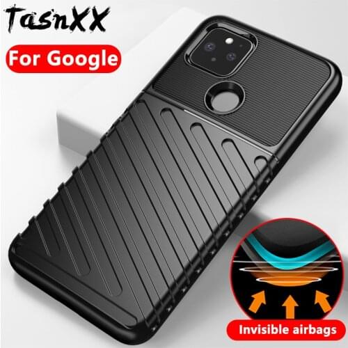 For Google Pixel 5 XL Military-grade Cool Soft Silicone Phone Case for Pixel 4A 5G 4 XL Back Cover Protector Bumper with Airbags