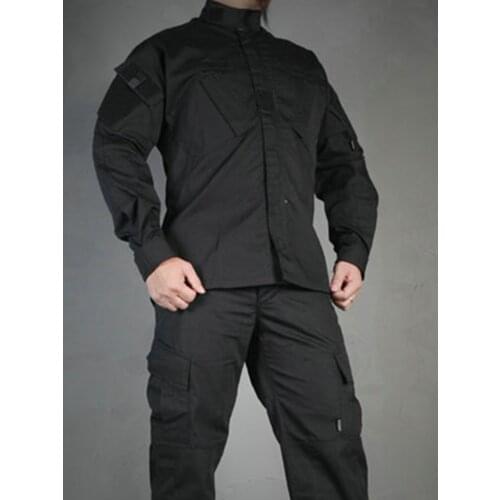 EMERSONGEAR Army BDU Tactical Uniform Combat Shirt Pants Military Camouflage Clothing Hunting Outfit Atfg BLACK