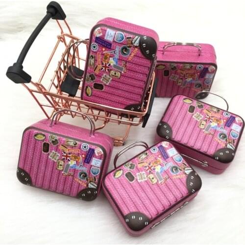 Handbag Shape Eyelash Packaging 10pcs/lot Iron Box Fit Long Eyelash with Circle Lashes Holder Inside