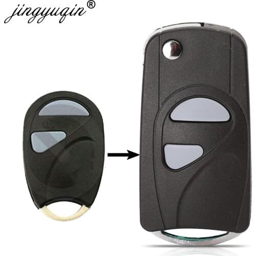 Jingyuqin 2Buttons Modified Flip Key Case for Suzuki Wagon R Uncut Brass Blade Remote Blank Keys ABS Shell