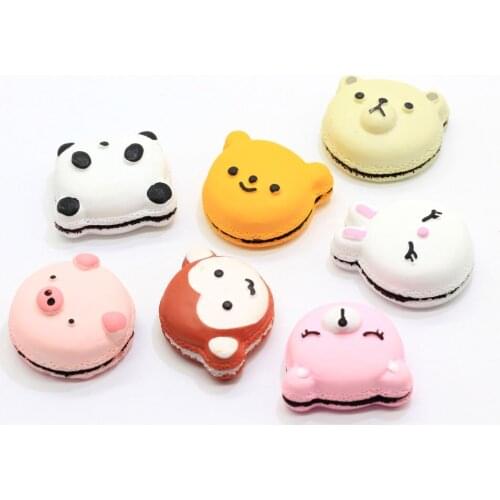 Assorted Animal Resin Animal Cookie Cabochons Miniature Dollhouse Resin Animal Cookie Cake Food Cabs Hair Bow Center DI