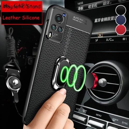 Crossbody Lanyard PU Leather Silicone Case For VIVO IQOO 7 5 PRO Neo 5 Z3 5G Z1X U3X Z1 NEO Magnetic Stand Soft Gel Rubber Cover