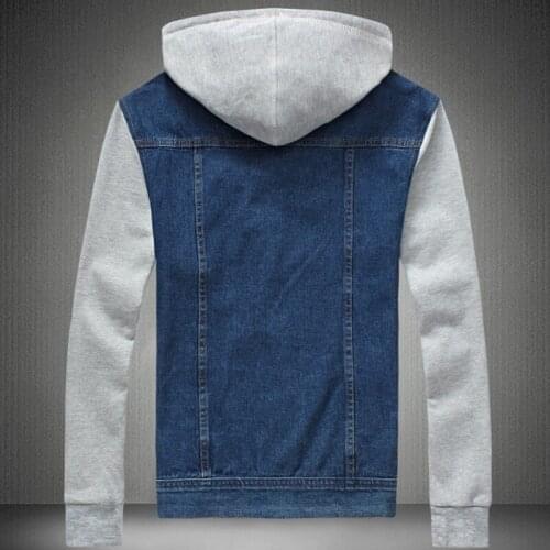 Fashion Mens Hip Hop Casual Denim Jacket Plus Size 5XL Streetwear Hoodie Coat Slim Fit Jeans Jackets Cowboy Hat Detachable Coats