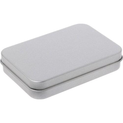 Small Metal Tin Silver Storage Box Case Organizer For Money Coin Candy Key