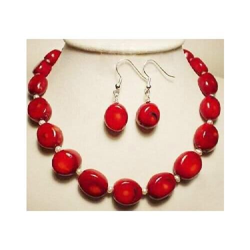 Fashion Jewelry White Akoya Pearl & red coral necklace earrings Set watch wholesale Quartz jade CZ crystal
