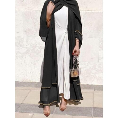 Muslim Women Solid Long Dress Plus Size Women Cardigan Loose Casual Dubai Turkey Mid East Marocain Robe Abayas Caftan Vestidos