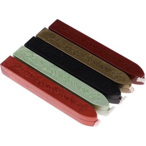 Set of 5 Antique Seal Wax Stick W/ Wicks for Envelope Wedding Stamp Letter