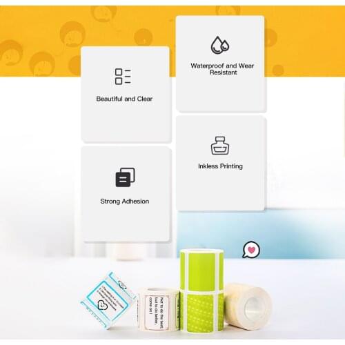 Niimbot Colorful Cartoon Thermal Printing Paper Roll Price Size Name Label Paper Waterproof Tear Resistant 40*20mm 320Sheets