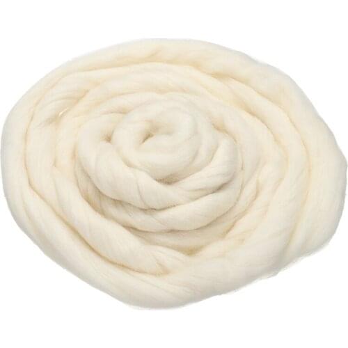 New 100% Shetland Natural Wool Fiber Cream White 100g Wool Roving / Felting Needle Felting Wool for Handmade DIY Doll Gifts