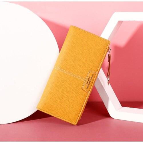 High quality PU new ladies wallet long zip multi-pocket mobile wallet large capacity clutch