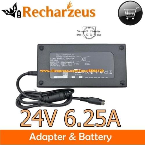 Genuine Delta MDS-150AAS24 B Ac Adapter 24v 6.25A Round With 4 Pin 150W MDS150AAS24B Laptop Adapter power supply