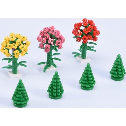 City Series Model Toy Gift Road Decoration Accessories Simplicity Plant Set Educational Building Blocks Suitable for Kids Cities