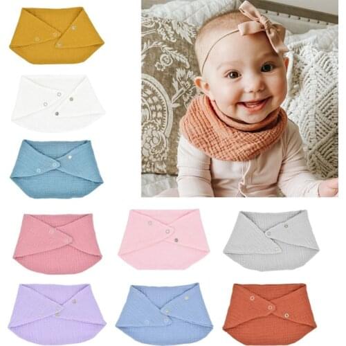 9 Colors Cotton Soft Breathable Gauze Scarf Bib Organic Cotton Gauze Bib Drool Scarf Baby Bandana Scarf Bibs With Snaps
