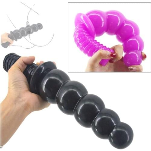Strapon Big Anal Bead Screw Handle Long Penis Dildo Butt Plug Prostate Massage Anal dilator Female Vaginal Masturbator Sex Toys