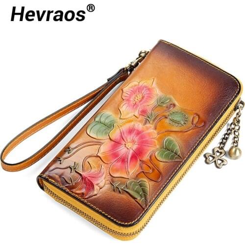 Women RFID Wallet Genuine Leather Luxury High Quality Purse Ladies Card Holder Retro Money Bags Design Clutch Female Coin Purses