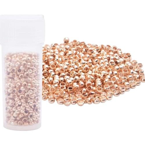 1000pcs Ball Crimp Beads Positioning Beads Mini Stopper Spacer Beads Accessories for Bracelet Necklace Jewelry Making, Rose Gold