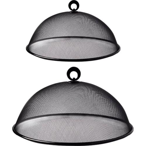 2pcs Dish Cover Convenient Dish Cover Home Insect Prevention Cover (Black)