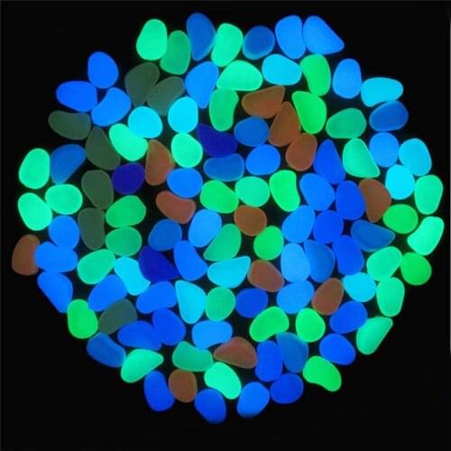 200/300/500pcs Garden Glow in the Dark Luminous Pebbles for Walkways Plants Aquarium Decor Glow Stones Garden Decoration