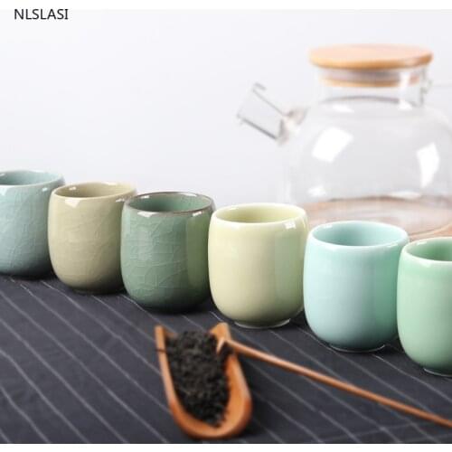 4pcs/set Ceramic teacup Coffee mug Handmade Boutique tea bowl Chinese porcelain Tea set Accessories portable Personal Single Cup