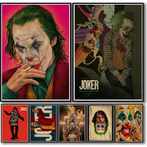 49 Designs Movie Joker 2019 Kraftpaper Poster HomeDecal Artwork Painting Wall Sticker for Coffee House Bar