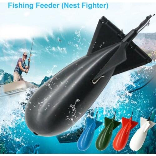 5PCS Fishing Bait Container Carp Fishing Rocket Feeder Attract Carp Nesting Bait Feeder Float Thrower For Fishing Accessrories