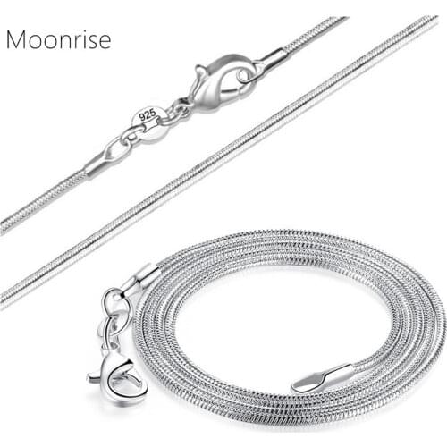 5pcs Silver Plated Snake Chain with Clasp for DIY Necklac Jewelry Making, 1.2 mm Necklace Wholesale 10 16 18 20 22 24 30" HK091