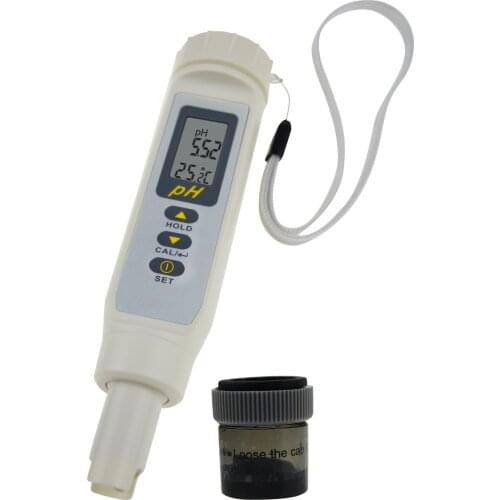 Digital Waterproof Temperature Pen Meter 3 Points 0.00 ~ 14.00pH Range Detachable pH Electrode High Accuracy